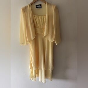 Ursula of Switzerland Stunning Mother of the Bride or Groom Yellow Chiffon Dress